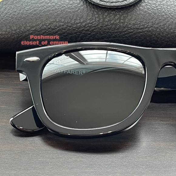 RayBan Wayfarer Black Lenses RB2140 Black Frame 50 - 54 NEW Unisex main image 14